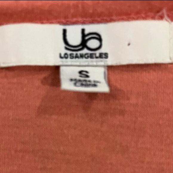 Ya Los Angeles Top Coral V Neck Cotton Rayon Size Small - Picture 5 of 5